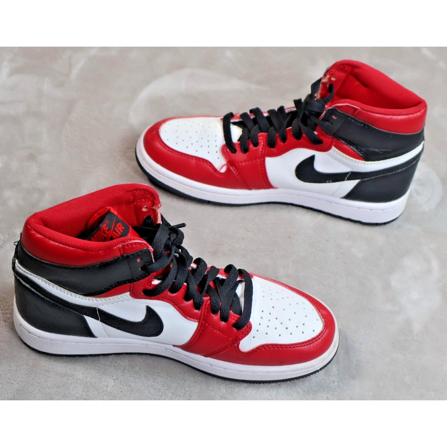 Nike Air Jordan 1 Shoes Mens Size 7 Red White Black Satin Snake CD0461-601