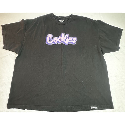 Cookies SF Men's Black Graphic T-Shirt Size 3XL Abstract Design Streetwear