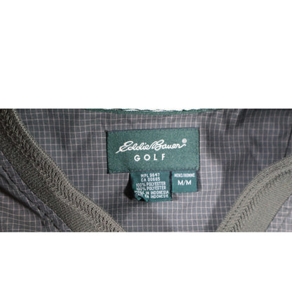 Eddie Bauer Golf Vest Mens Medium Checkered Pullover Windbreaker Sleeveless