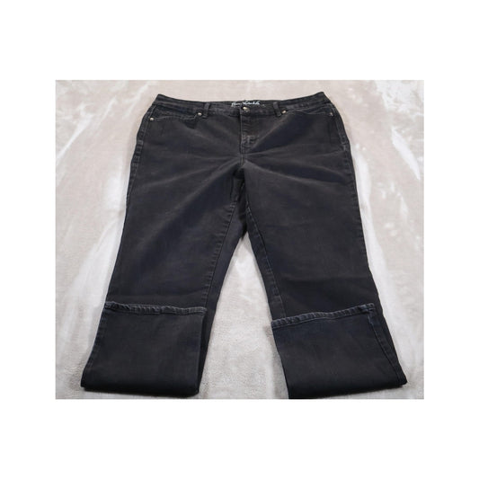 Gloria Vanderbilt Jeans Womens 12 Black Rail Straight All Around Slimming Effect