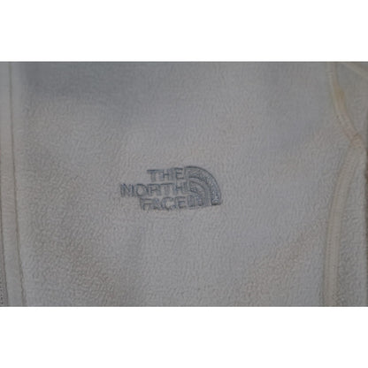 North Face Fleece Jacket Womens Large White Full Zip Outdoor Winter Coat Warm