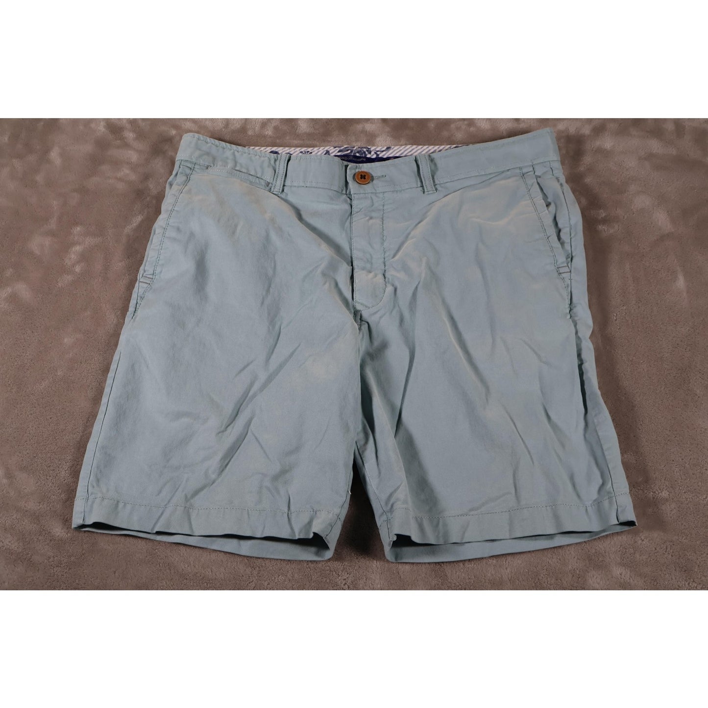 Tommy Bahama Shorts Mens 34 Blue Stretch Cotton Tencel Casual Chino Summer Golf