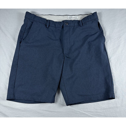 Greg Norman Shorts Mens 36 Navy Stretch Lightweight Flat Front Performance Chino