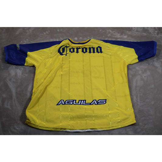 Club América Jersey Mens Large Yellow Blue Soccer Coca-Cola Corona Liga MX
