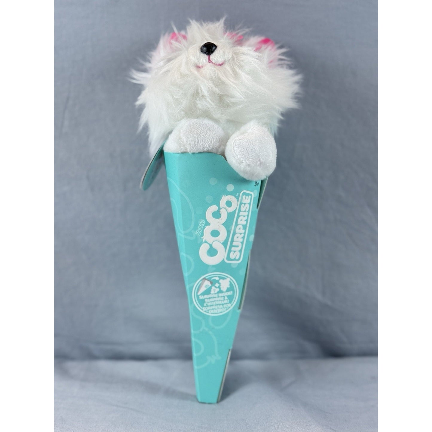 Zuru Coco Surprise Cone Silvy The White Plush Puppy Animal Toy + Mini Surprise