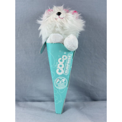 Zuru Coco Surprise Cone Silvy The White Plush Puppy Animal Toy + Mini Surprise