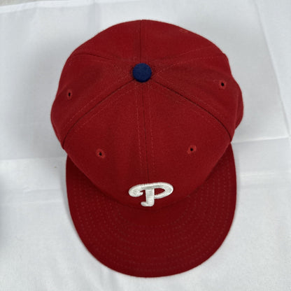 Vintage Philadelphia Phillies Strapback Hat Red White MLB Baseball 90s Deadstock
