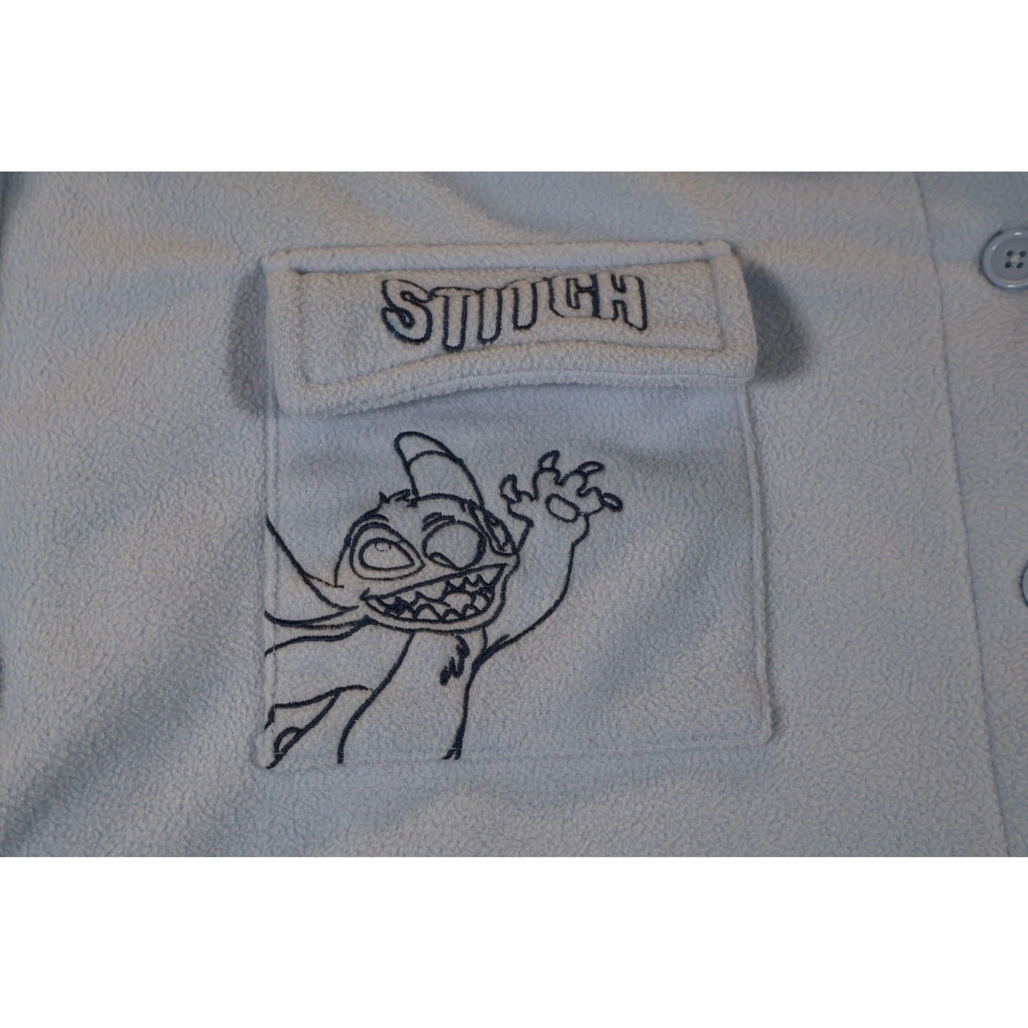 Disney Stitch Jacket Womens 2XL Fleece Button Up Ohana Embroidered Lilo