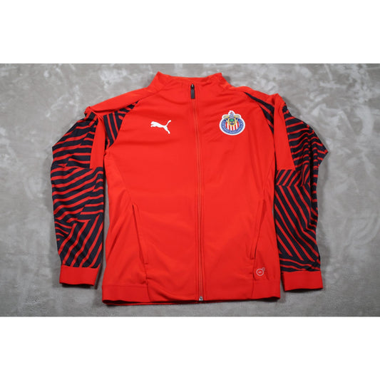 Chivas Jacket Mens Small Red Puma DRYCELL Full Zip Soccer Track Top Liga MX