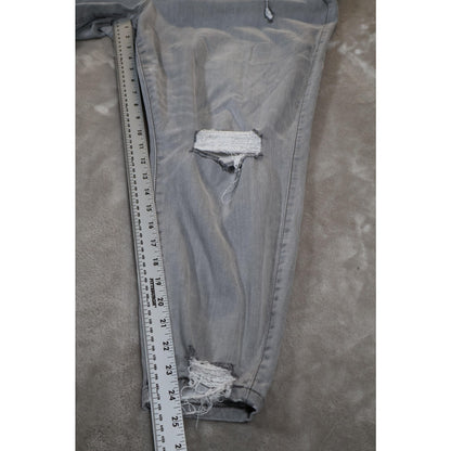 Torrid Bombshell Skinny Jeans Womens 24R Gray Distressed Ripped Super Soft Denim