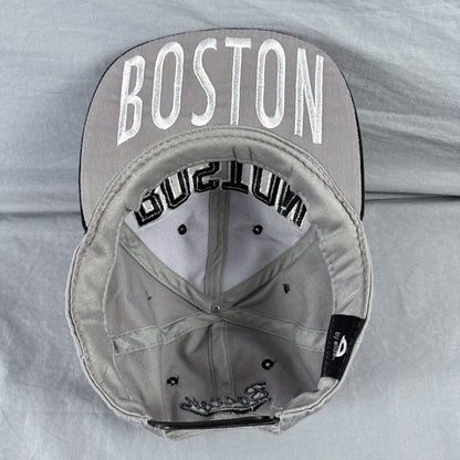 BOSTON Snapback Hat Cap by Elidan Co. Adjustable snap pack, Gray Baseball Cap