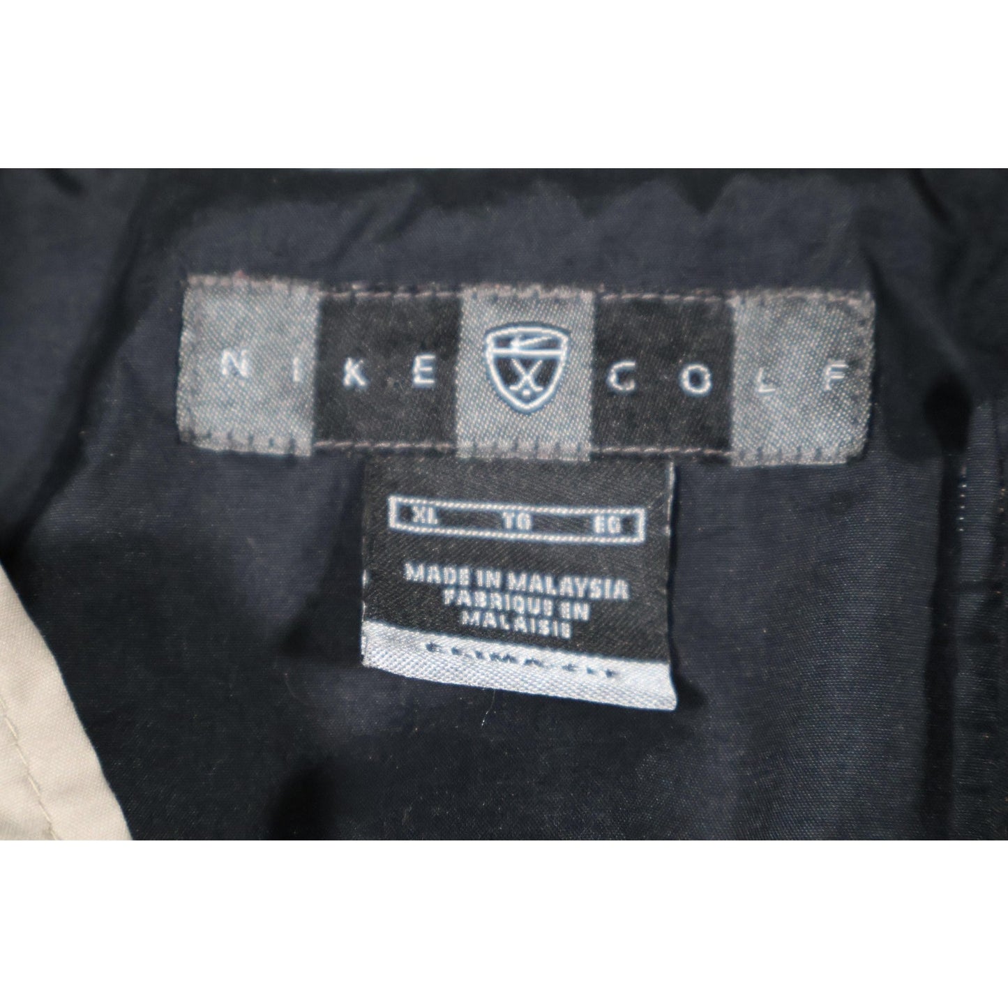 Nike Golf Pullover Jacket Mens XL Black Beige Clima-Fit Windbreaker Bunny Logo