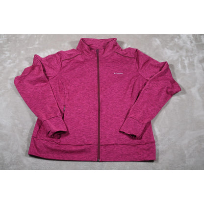 Columbia Jacket Womens 2XL Pink Full Zip Lightweight Outdoor Activewear Pullover