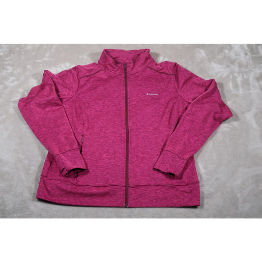 Columbia Jacket Womens 2XL Pink Full Zip Lightweight Outdoor Activewear Pullover