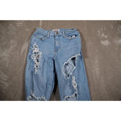 Vibrant Miu Jeans Womens 3 W25 Distressed Ripped High Rise Made in USA Denim