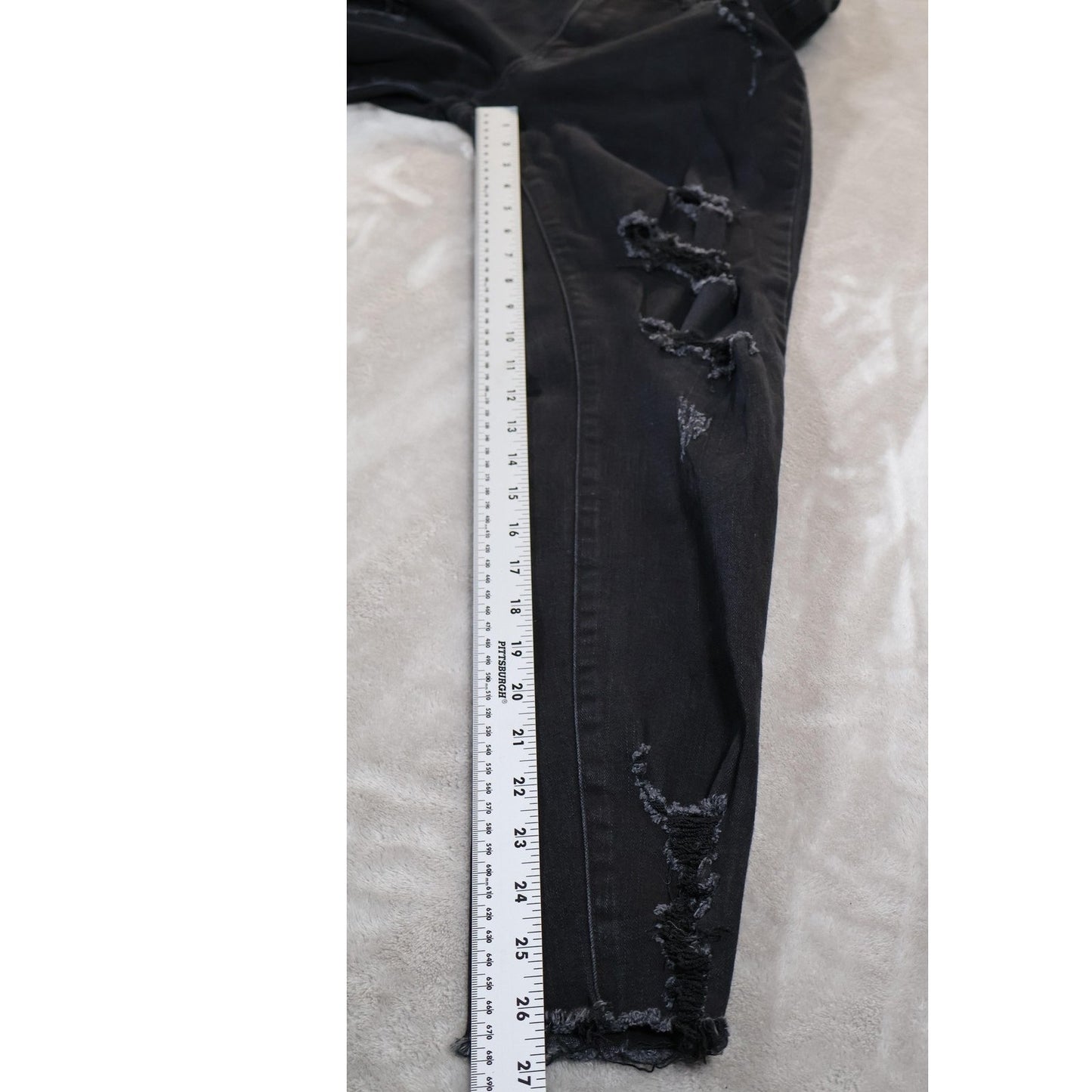 KanCan Jeans Womens 7 27 Black Distressed Ripped Denim Skinny Stretch KC5052BK