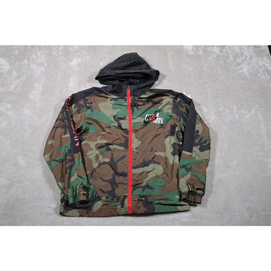 Jordan Jacket Boys Medium Camouflage Camo Nike Air Full Zip Hooded Windbreaker