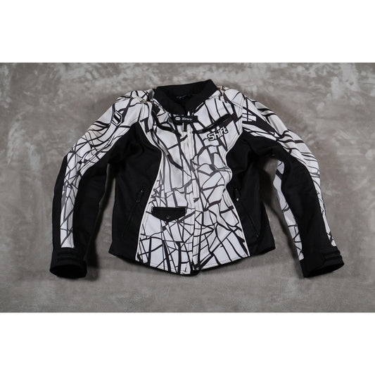 Shift Envy Motorcycle Jacket Womens Small Black White Graphic Protective Mesh