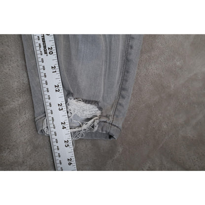 Torrid Bombshell Skinny Jeans Womens 24R Gray Distressed Ripped Super Soft Denim