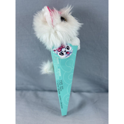 Zuru Coco Surprise Cone Silvy The White Plush Puppy Animal Toy + Mini Surprise