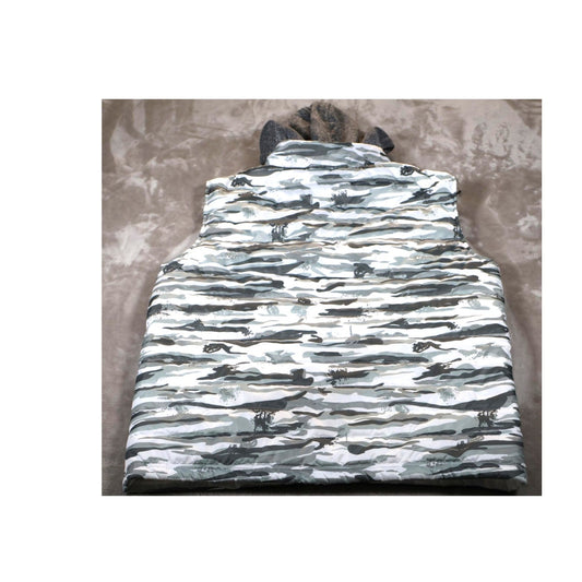 Ecko Unlimited Vest Mens Large Gray Camo Hooded Puffer Sleeveless Jacket Zip