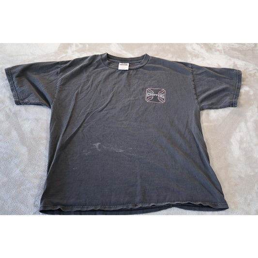 VTG West Cost Choppers Shirt Mens XL Black Faded Motorcycle Biker T Shirt