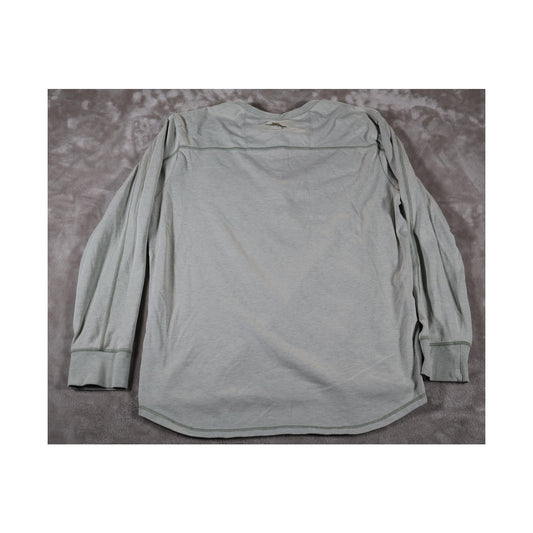 Tommy Bahama Shirt Mens Small Gray IslandZone Long Sleeve Henley Pocket Pullover