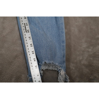 American Eagle Jeans Womens 7 Distressed High Rise Stretch Ripped Denim Pants