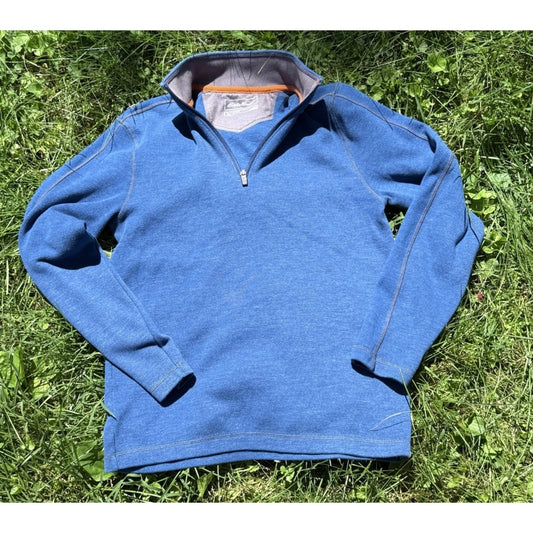 Eddie Bauer Mens Blue 1/4 Zip Fleece Pullover - Size S
