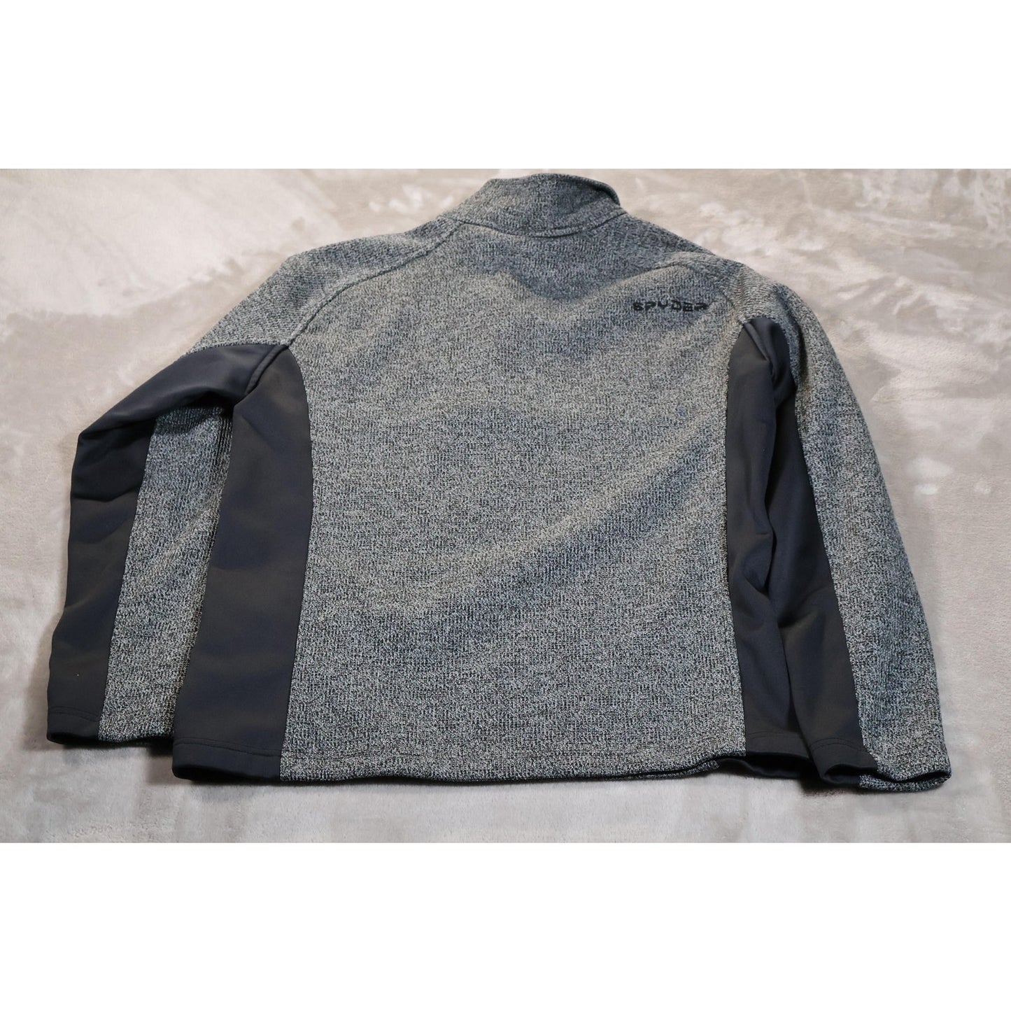 Spyder Sweater Mens Large Gray Stryke Half Zip Pullover Fleece Chest Pocket