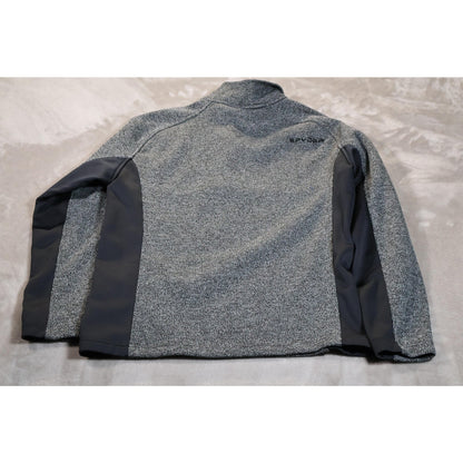 Spyder Sweater Mens Large Gray Stryke Half Zip Pullover Fleece Chest Pocket