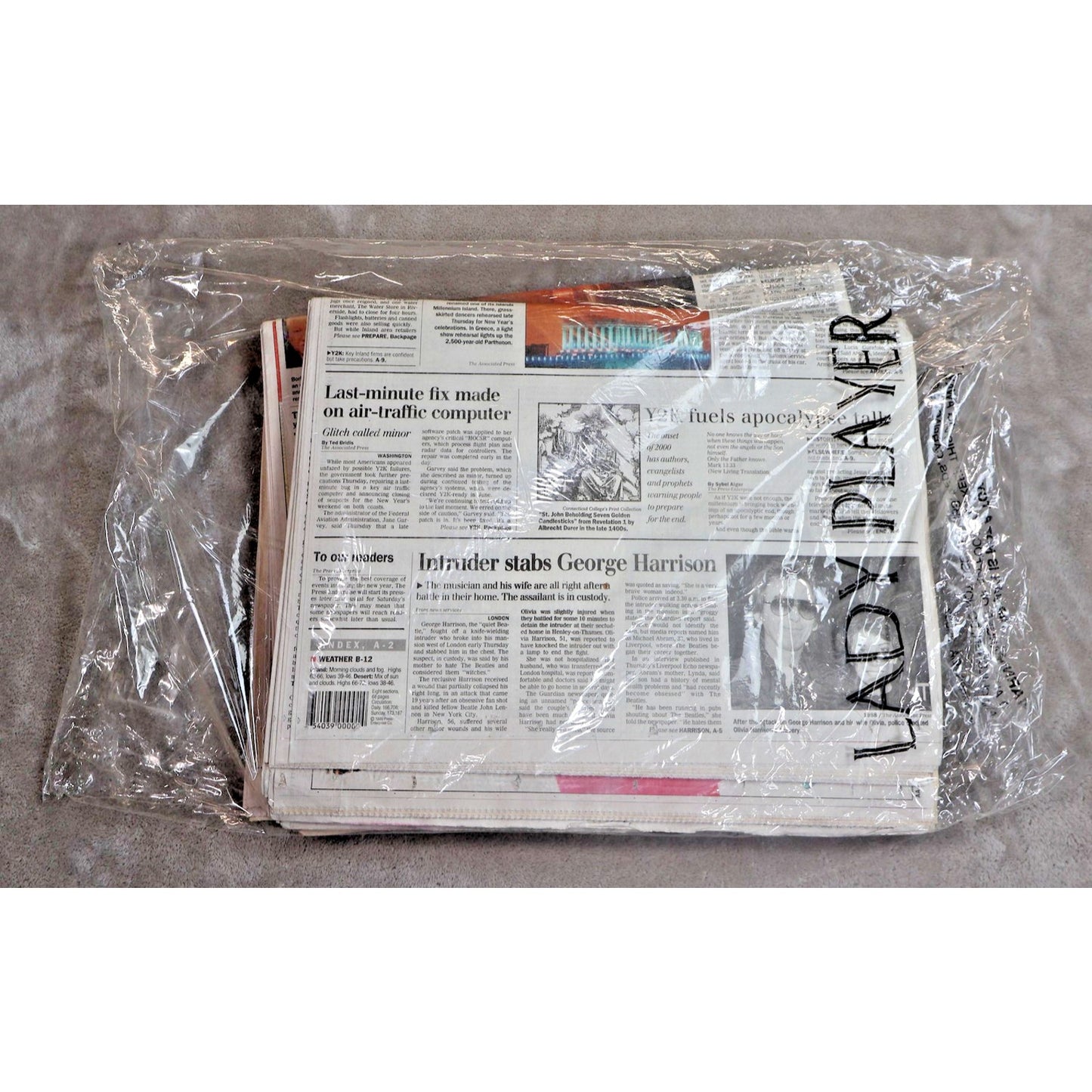 The Press-Enterprise Millennium Edition Newspaper January 1 2000 Y2K Headlines