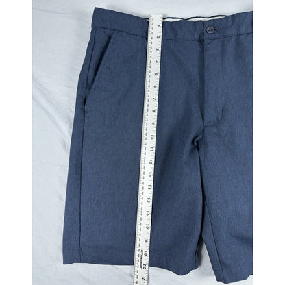 Greg Norman Shorts Mens 36 Navy Stretch Lightweight Flat Front Performance Chino