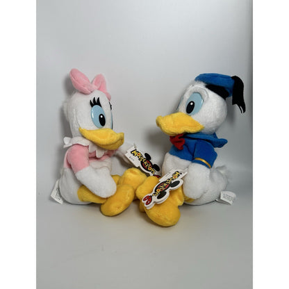 Donald Duck & Daisy 8” Bean Bag plush Mouseketoys New With Tags Vintage Disney
