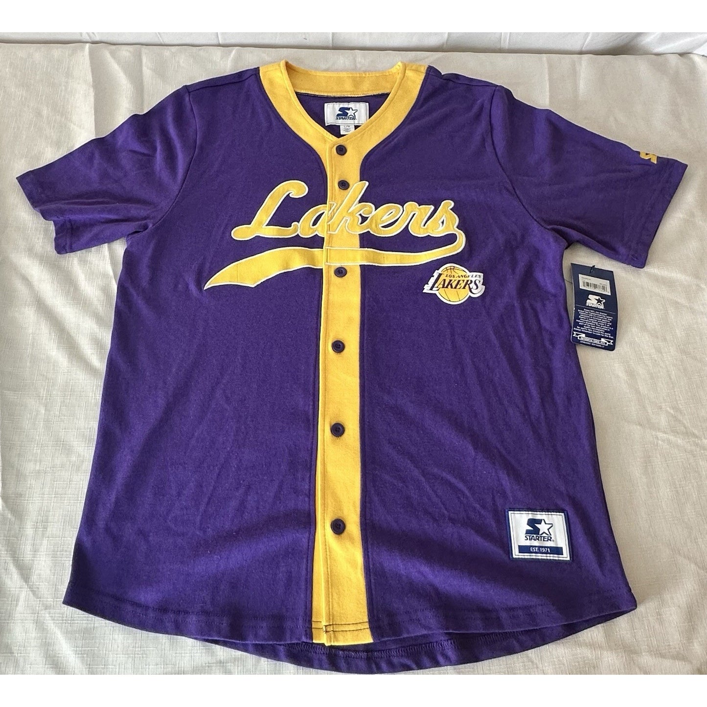 Los Angeles Lakers Starter NBA Baseball Jersey - Men's Large