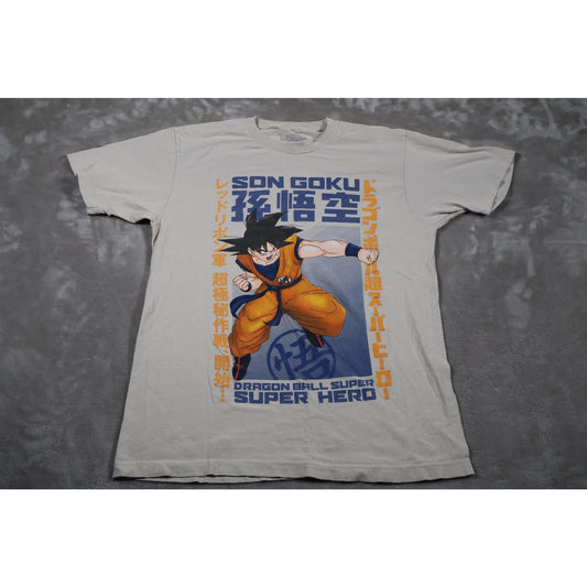 Dragon Ball Super Son Goku Shirt Mens Medium Beige Anime Graphic Tee 2022 Toei
