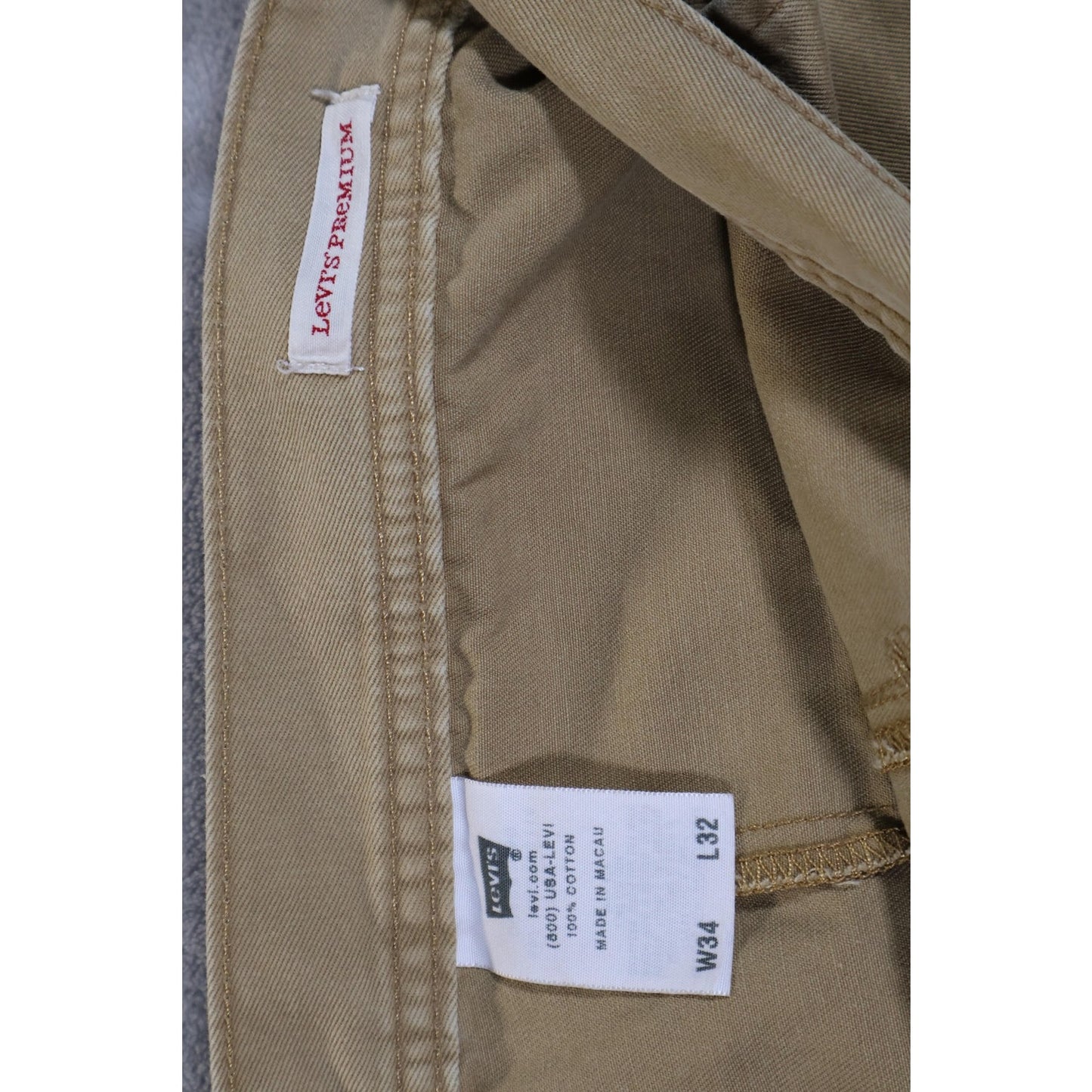 Levis Premium Pants Mens 34x32 Straight Leg Chino Workwear Casual