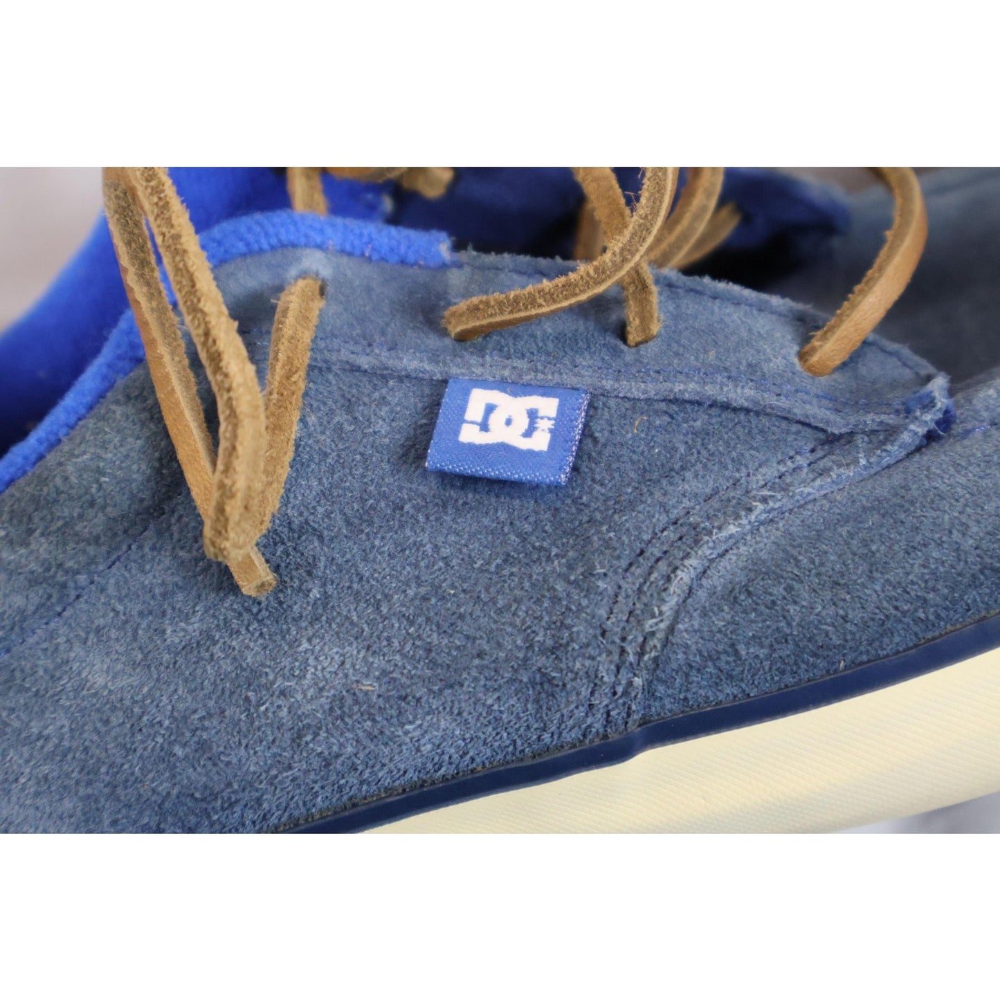 DC Shoes Mens Size 8 Blue Super Suede Skateboarding Moc Toe Lace Up Leather