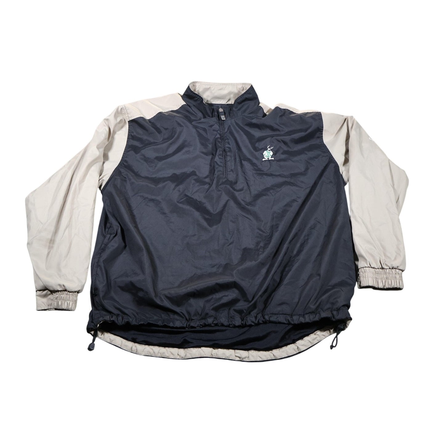 Nike Golf Pullover Jacket Mens XL Black Beige Clima-Fit Windbreaker Bunny Logo