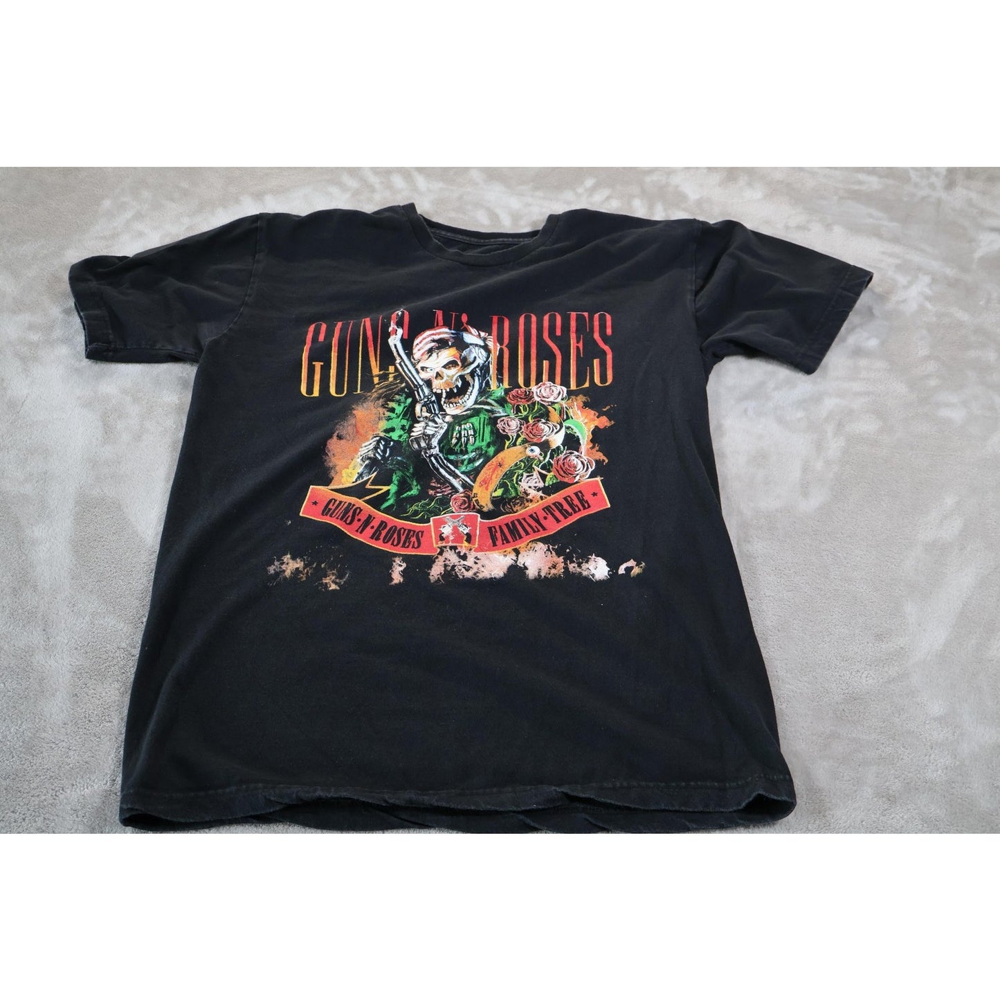 Guns N' Roses Shirt Mens Medium Black Family Tree Band Graphic Rock Skeleton