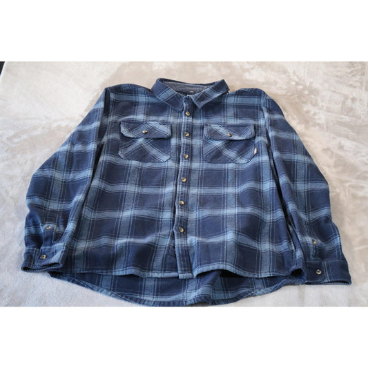 Colorado Clothing Shirt Mens 2XL Blue Plaid Button Front Long Sleeve Pockets