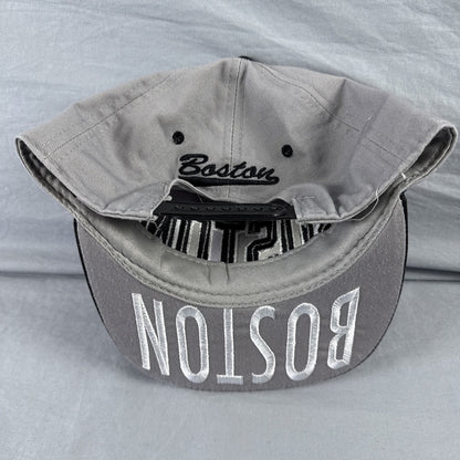 BOSTON Snapback Hat Cap by Elidan Co. Adjustable snap pack, Gray Baseball Cap