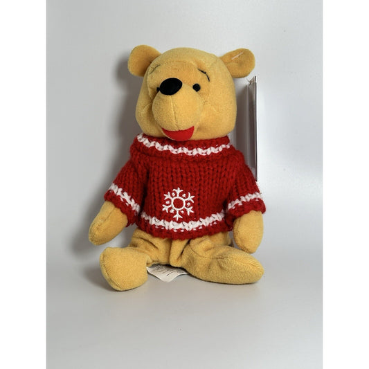 Vintage Disney Store Winnie the Pooh Snowflake Sweater Plush