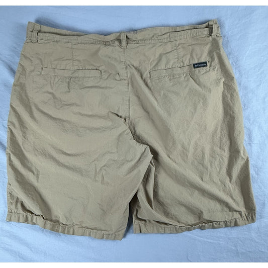 Columbia Shorts Mens W 38 Khaki L 10" Inseam Casual Chino Outdoor Hiking Tech