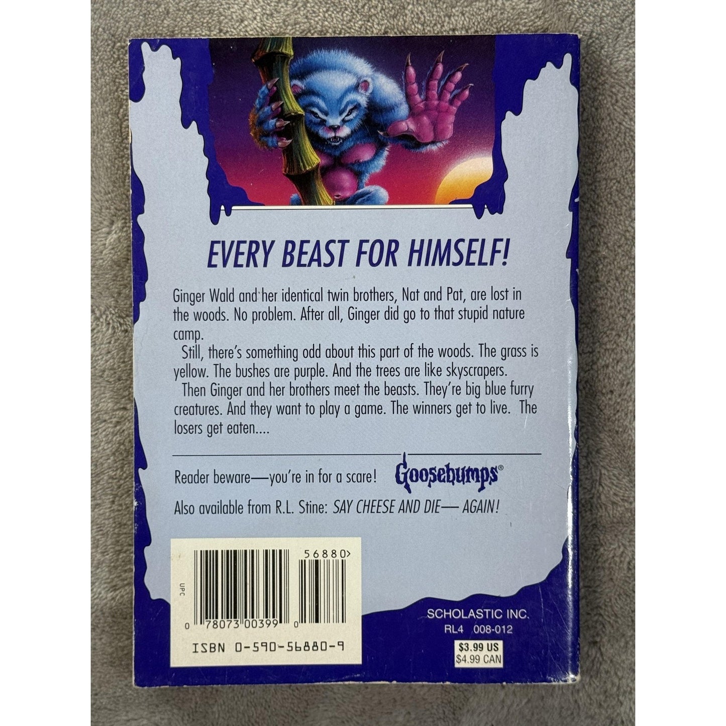 Vintage 1996 Goosebumps The Beast from the East R.L. Stine Scholastic Paperback