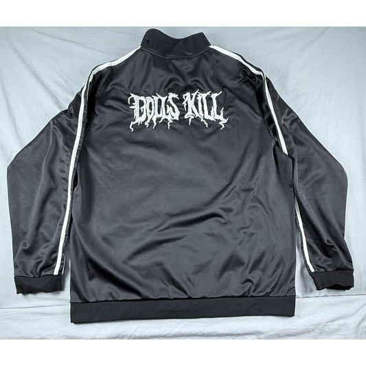 Dolls Kill Frizzy Happy Face Black White Zip Up Jacket Size XXL