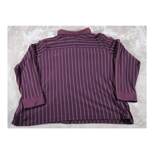 Avenue Shirt Womens 30/32 Purple White Striped Stretch Button Up Long Sleeve Top