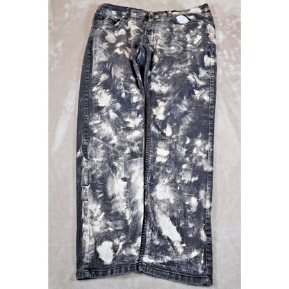 Luke & Dutch Jeans Mens 38x32 Straight Leg Distressed Denim Pants Bleach Wash