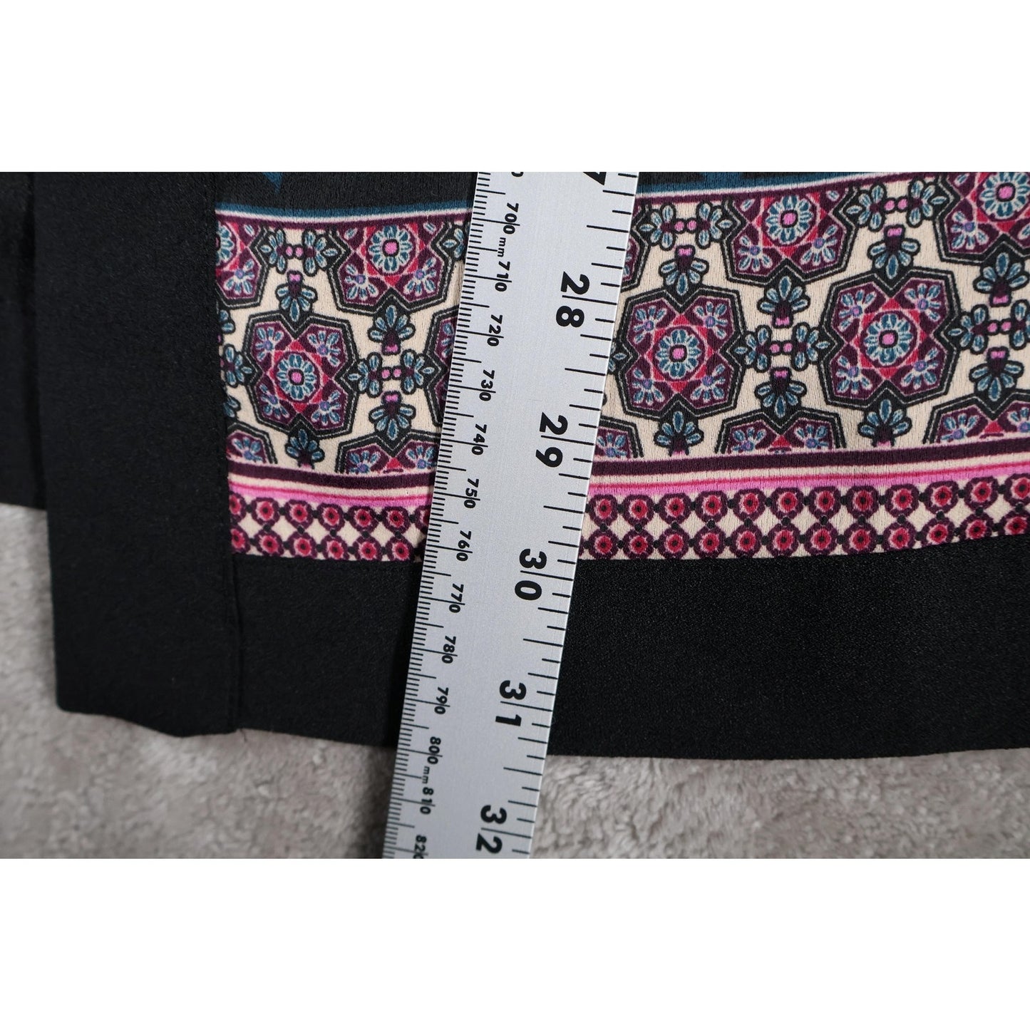 Chicos Jacket Womens 2 Large Multicolor Open Front Floral Patchwork Boho Kimono