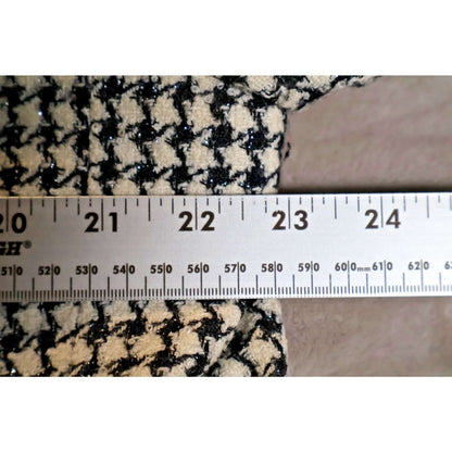 Pendleton Jacket Womens 18 Black White Houndstooth Tweed Wool Blend Made USA
